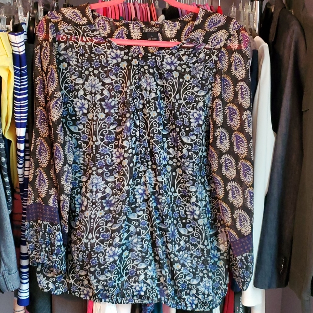 Lucky Brand floral and paisley blouse